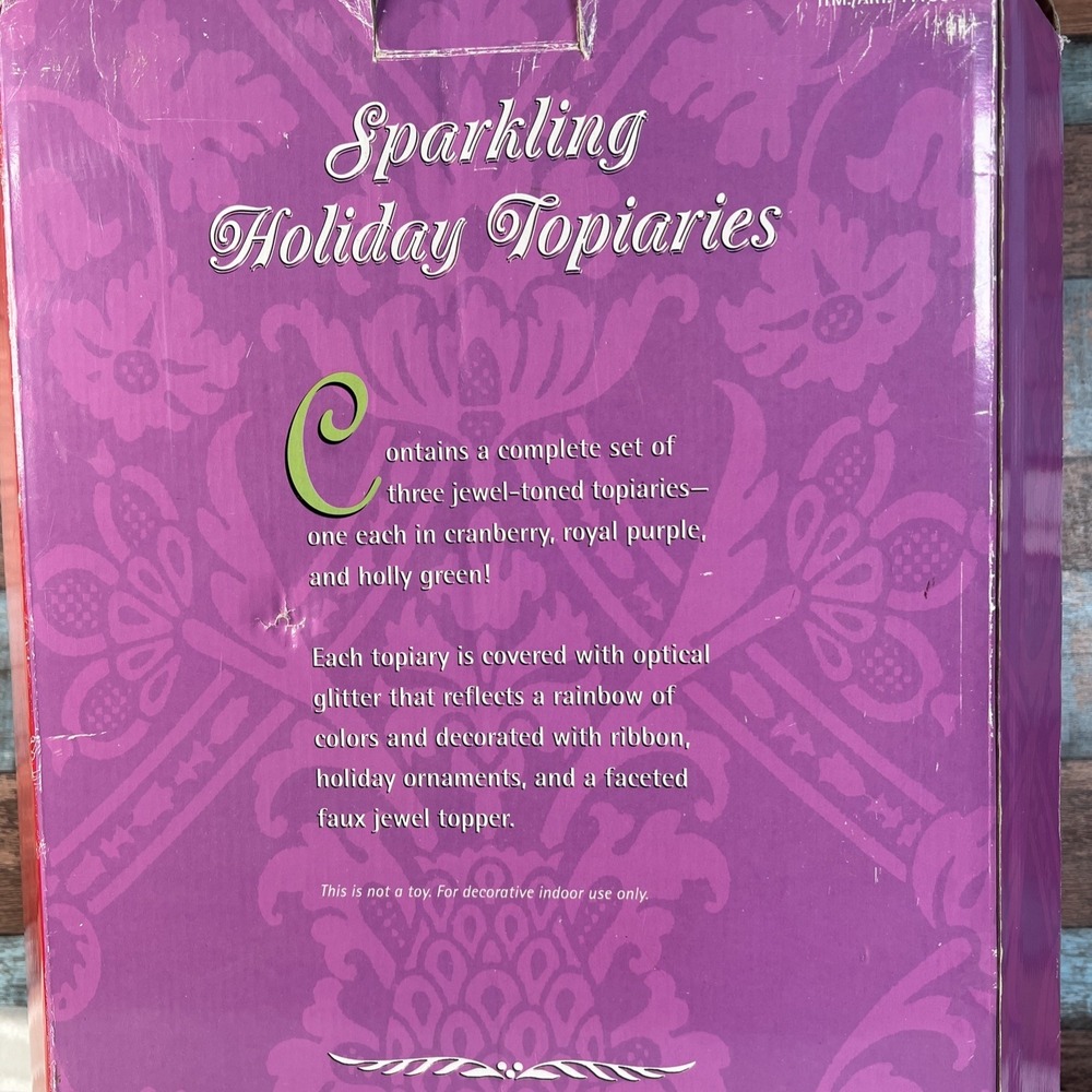 Sparkling Holiday Decor Topiary Trees Set Christmas Vintage Costco 12" 15" 18" - Picture 3 of 12